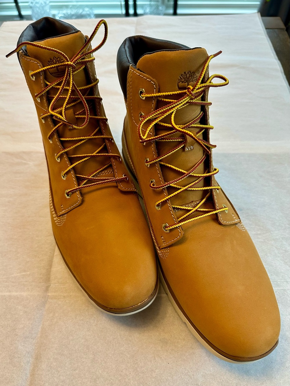 NEW Timberland Wheat Tan Leather Lace-Up Work Boots